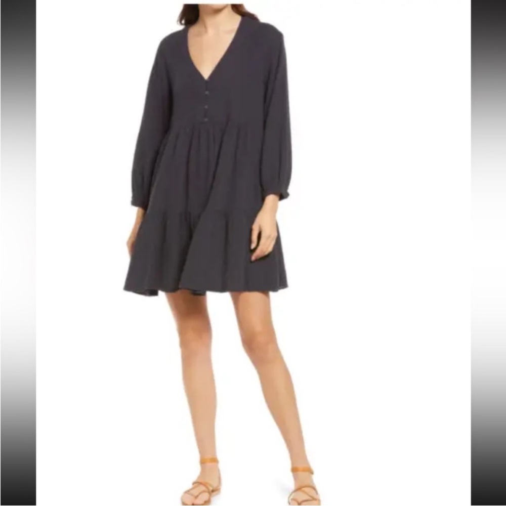 Madewell Charcoal Long Sleeve Dress